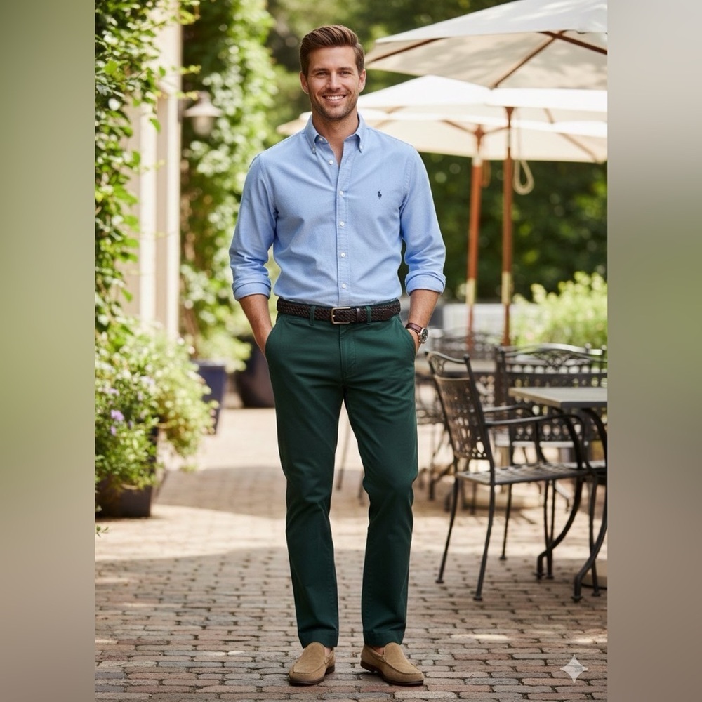 Polo by Ralph Lauren Slim Fit Dark Green Chinos Men’s Pants size 30